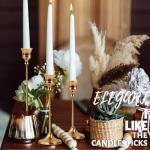 Gold Brass Candle Holders Set for Stylish Decor