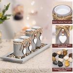 Candle Holder Set with Wooden Tray for Self-Care