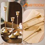 Gold Brass Candle Holders Set for Stylish Decor