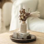 Round Wooden Candle Holder Tray for Rustic Decor