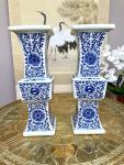 Blue & White Porcelain Candle Holders for Rituals