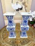 Blue & White Porcelain Candle Holders for Rituals