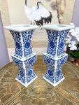 Blue & White Porcelain Candle Holders for Rituals