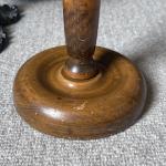 Tall Vintage Wooden Candle Holder for Rituals