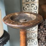 Tall Vintage Wooden Candle Holder for Rituals