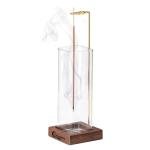 Wooden Incense Holder with Glass Ash Catcher
