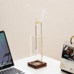 Wooden Incense Holder with Glass Ash Catcher