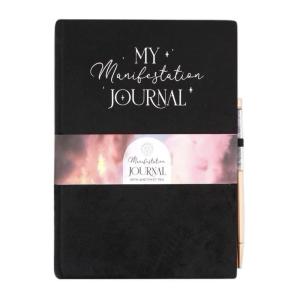 Black Velvet Manifestation Journal with Amethyst Pen