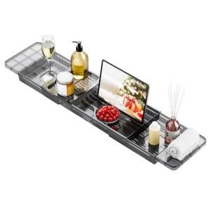 Extendable Acrylic Bath Tray with Device Holder