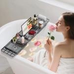 Extendable Acrylic Bath Tray with Device Holder