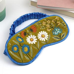 Chartreuse Velvet Autumn Scene Sleep Mask