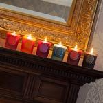 Frankincense & Myrrh Scented Candle in Burgundy