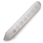 Large Engraved Selenite Wand for Healing Rituals