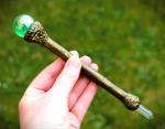 Pentagram Magic Wand with Aura Quartz