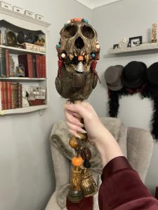 Tibetan Shamanic Monkey Skull Ritual Wand