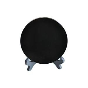 Black Obsidian Scrying Mirror with Stand, 4 Inch