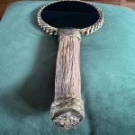 Obsidian Scrying Mirror with Braided Laurel Design