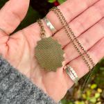 Black Glass Scrying Mirror Pendant Necklace