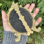 Ornate Brass Oval Scrying Mirror for Rituals