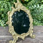 Ornate Brass Oval Scrying Mirror for Rituals