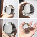 Clear Crystal Glass Sphere for Healing and Decor