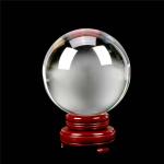 Clear Crystal Healing Sphere with Base for Decor