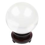 Clear Crystal Healing Sphere with Base for Decor