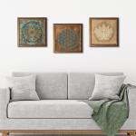 Flower of Life Natural Stone Wall Art Trio