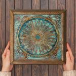 Flower of Life Natural Stone Wall Art Trio