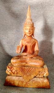 Hand-Carved Wooden Buddha Statue for Zen Spaces