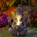 Solar Ganesh Statue - Blessing Sculpture for Home