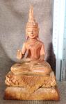 Hand-Carved Wooden Buddha Statue for Zen Spaces