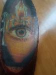 Mystical Eye Hand-Painted Wood Slice Wall Art