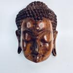 Wooden Buddha Head Wall Mask for Meditation
