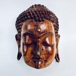 Wooden Buddha Head Wall Mask for Meditation