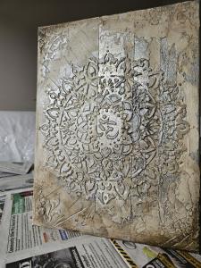 Boho Mandala Silver Textured Wall Art