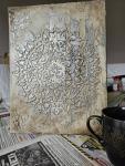 Boho Mandala Silver Textured Wall Art