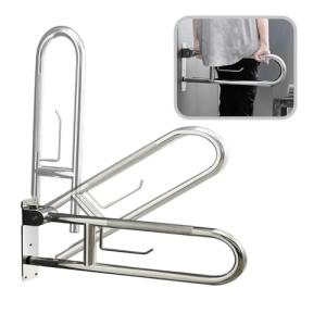 30-Inch Fold Down Toilet Grab Bar with Paper Holder