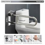30-Inch Fold Down Toilet Grab Bar with Paper Holder