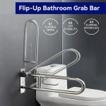 30-Inch Fold Down Toilet Grab Bar with Paper Holder