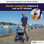 Drive Medical Rollator Walker with Padded Seat - Blue