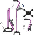 Purple Quad Cane with Curved Handle