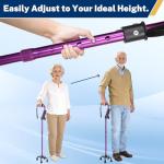 Purple Quad Cane with Curved Handle
