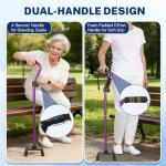 Purple Quad Cane with Curved Handle