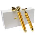 24k Gold Electric Facial Massager with 3D Roller