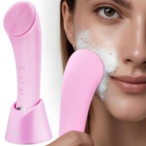 Rechargeable Silicone Face Scrubber with Vibrating Massage