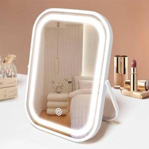 Portable LED Travel Makeup Mirror with Touch Screen