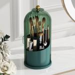 360° Rotating Makeup Brush Organizer with Lid