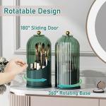 360° Rotating Makeup Brush Organizer with Lid