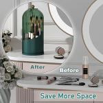 360° Rotating Makeup Brush Organizer with Lid